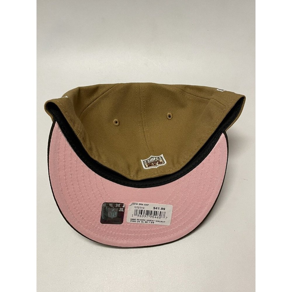 New Era 59Fifty NFL Seattle Seahawks Super Bowl XL Patch Cap Hat Wheat Brown - Picture 10 of 10